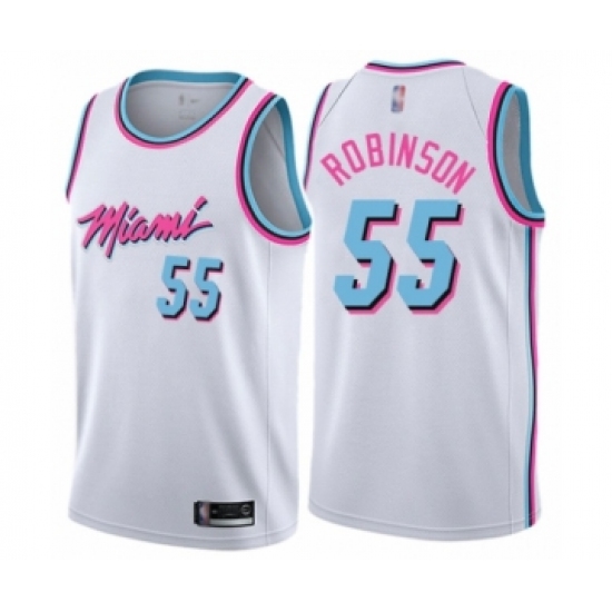 Youth Miami Heat #55 Duncan Robinson Swingman White Basketball Jersey - City Edition - Ujersey