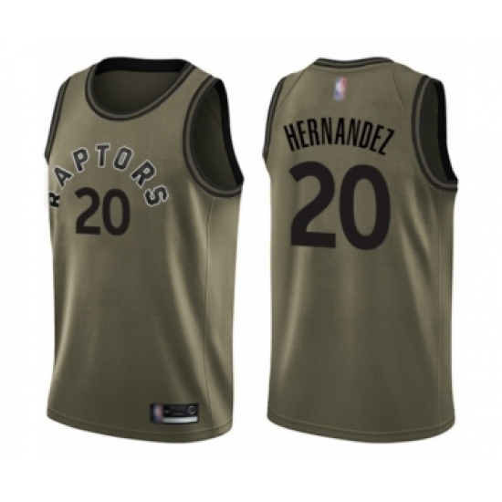 Youth Toronto Raptors #20 Dewan Hernandez Swingman Green Salute to Service Basketball Jersey - Ujersey