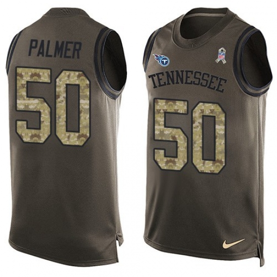 Men's Nike Tennessee Titans #50 Nate Palmer Limited Green Salute to Service Tank Top NFL Jersey - Ujersey