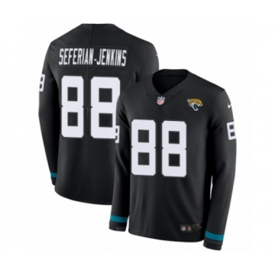 Men's Nike Jacksonville Jaguars #88 Austin Seferian-Jenkins Limited Black Therma Long Sleeve NFL Jersey - Ujersey
