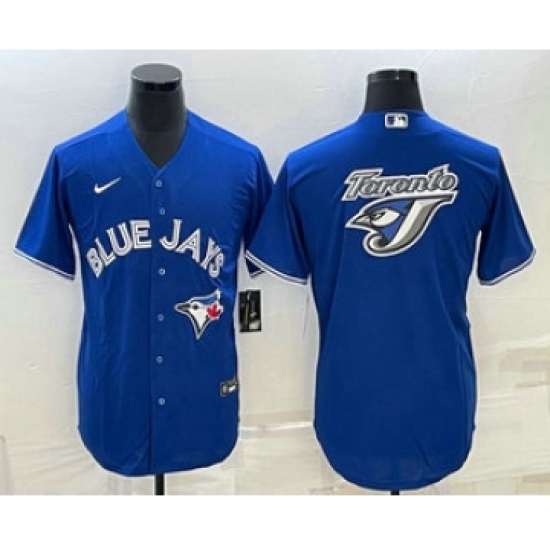 Men's Toronto Blue Jays Big Logo Blue Stitched MLB Cool Base Nike Jersey - Ujersey