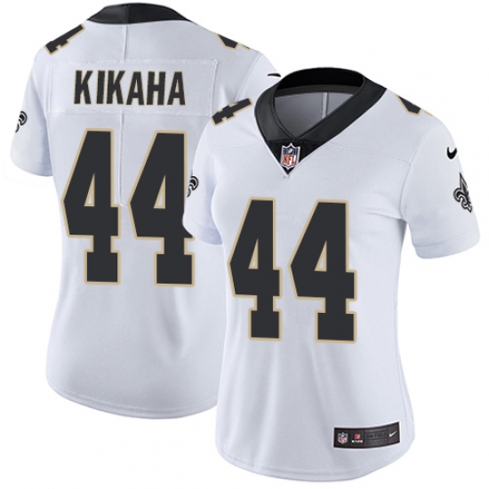 Women's Nike New Orleans Saints #44 Hau'oli Kikaha White Vapor Untouchable Limited Player NFL Jersey - Ujersey