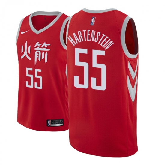 Men NBA 2018-19 Houston Rockets #55 Isaiah Hartenstein City Edition Red Jersey - Ujersey