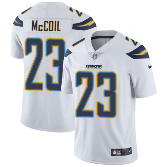 Men's Nike Los Angeles Chargers #23 Dexter McCoil White Vapor Untouchable Limited Player NFL Jersey - Ujersey