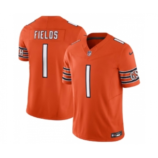 Men's Nike Chicago Bears #1 Justin Fields Orange 2023 F.U.S.E. Vapor Untouchable Football Limited Stitched Jersey - Ujersey