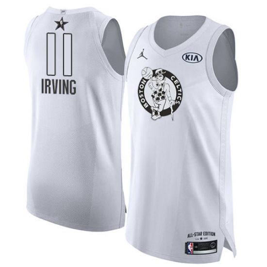 Men's Nike Jordan Boston Celtics #11 Kyrie Irving Authentic White 2018 All-Star Game NBA Jersey - Ujersey