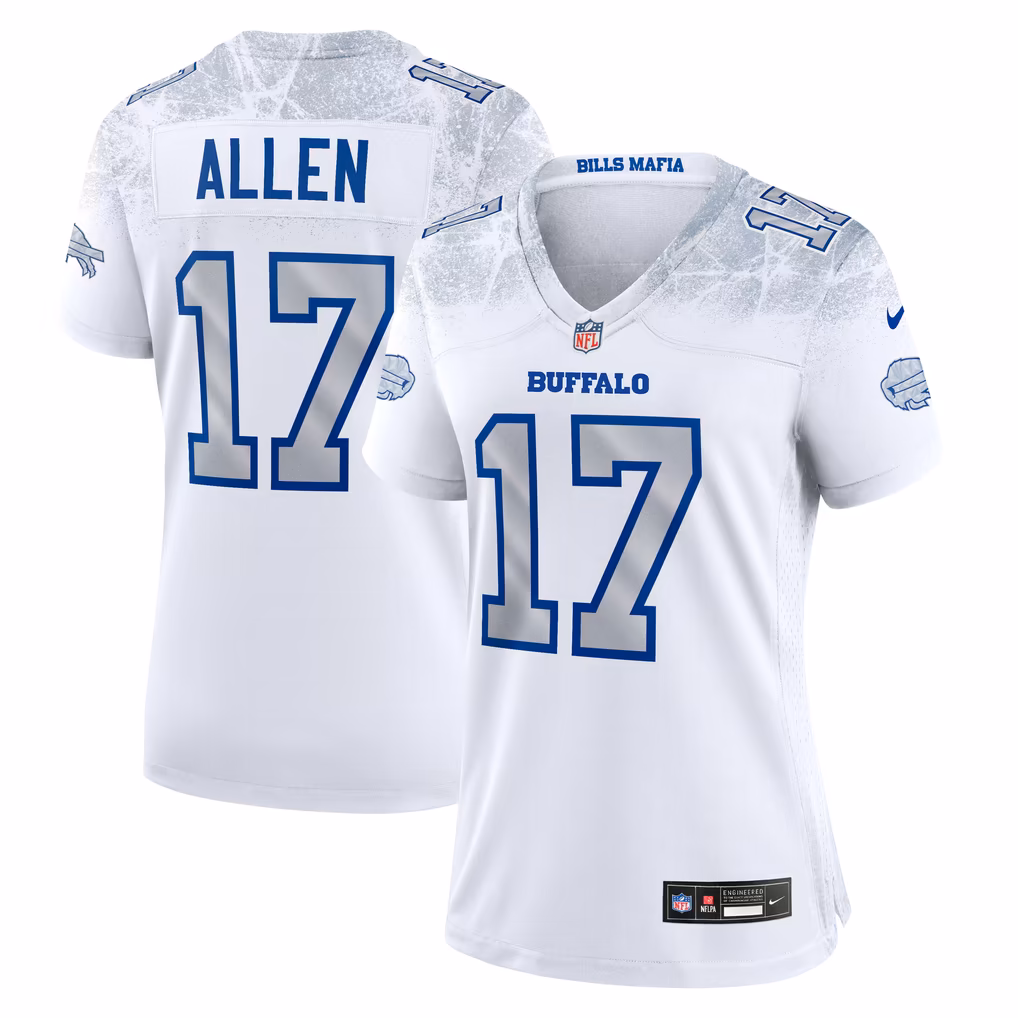 Women's Buffalo Bills Josh Allen Nike White Rivalries Collection Game Jersey - SUjersey01