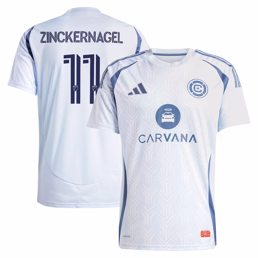 Men's Chicago Fire Philip Zinckernagel adidas Light Blue 2025 The Municipal Kit Replica Jersey - ujerseystore