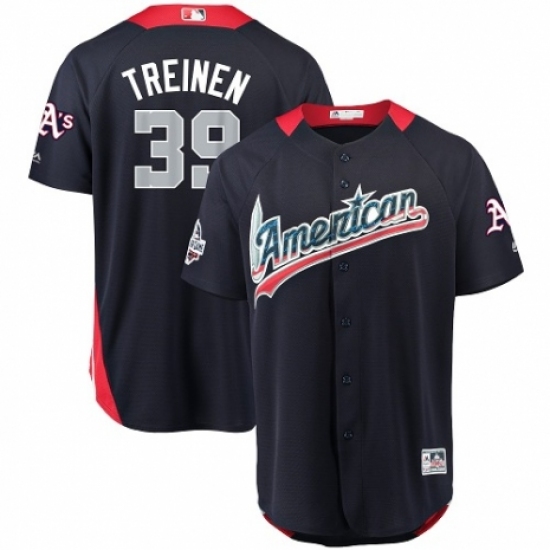 Men's Majestic Oakland Athletics #39 Blake Treinen Game Navy Blue American League 2018 MLB All-Star MLB Jersey - Ujersey