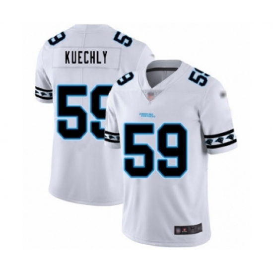 Men's Carolina Panthers #59 Luke Kuechly White Team Logo Fashion Limited Football Jersey - Ujersey