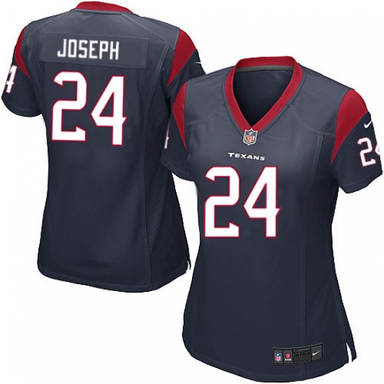 Women's Nike Houston Texans #24 Johnathan Joseph Game Navy Blue Team Color NFL Jersey - Ujersey