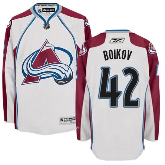Men's Reebok Colorado Avalanche #42 Sergei Boikov Authentic White Away NHL Jersey - Ujersey