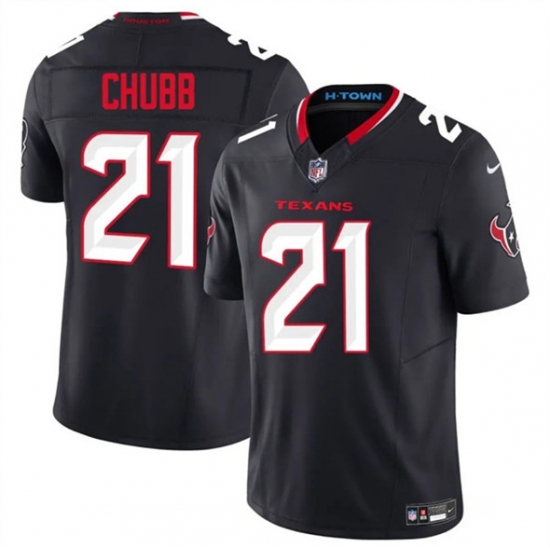 Men's Houston Texans #21 Nick Chubb Navy 2025 F.U.S.E. Vapor Limited Football Stitched Jersey - Ujersey