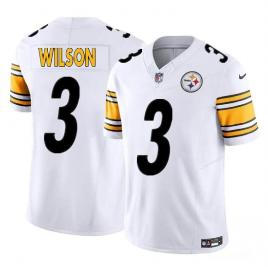 Men's Pittsburgh Steelers #3 Russell Wilson White F.U.S.E. Vapor Untouchable Limited Football Stitched Jersey - Ujersey