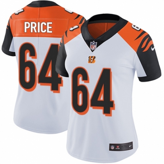 Women's Nike Cincinnati Bengals #64 Billy Price White Vapor Untouchable Limited Player NFL Jersey