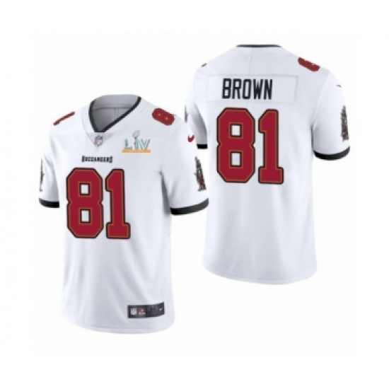 Men's Tampa Bay Buccaneers #81 Antonio Brown White 2021 Super Bowl LV Jersey - Ujersey