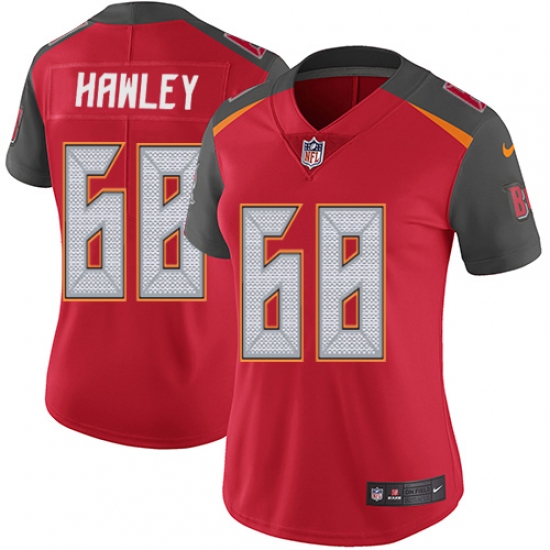 Women's Nike Tampa Bay Buccaneers #68 Joe Hawley Red Team Color Vapor Untouchable Limited Player NFL Jersey - Ujersey