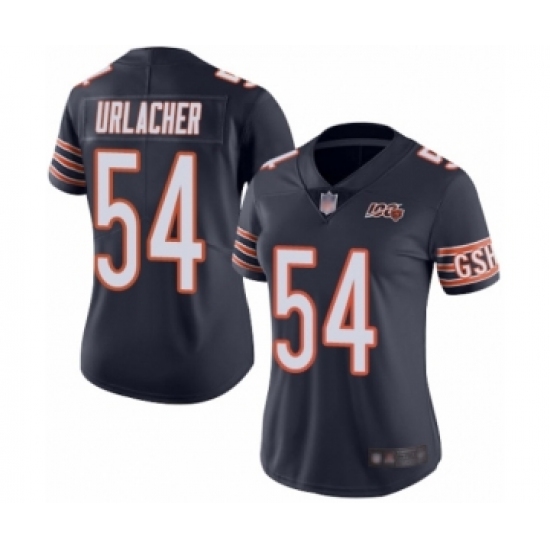Women's Chicago Bears #54 Brian Urlacher Navy Blue Team Color 100th Season Limited Football Jersey - Ujersey