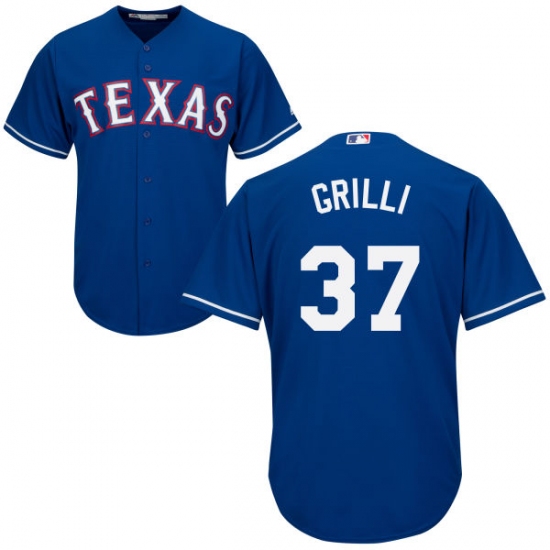 Youth Majestic Texas Rangers #37 Jason Grilli Authentic Royal Blue Alternate 2 Cool Base MLB Jersey - Ujersey