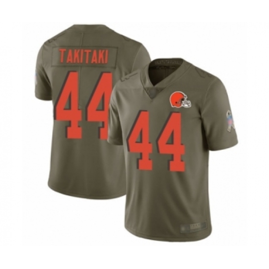 Youth Cleveland Browns #44 Sione Takitaki Limited Olive 2017 Salute to Service Football Jersey - Ujersey