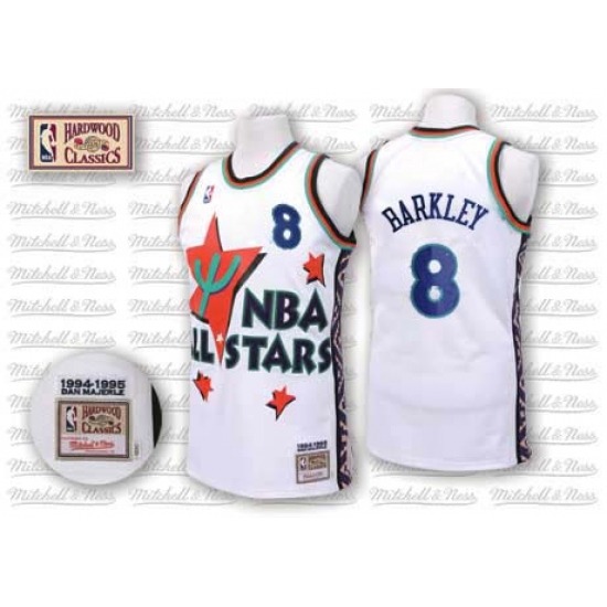 Men's Adidas Phoenix Suns #8 Charles Barkley Swingman White 1995 All Star Throwback NBA Jersey - Ujersey