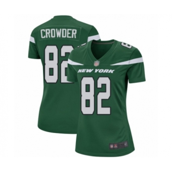 Women's New York Jets #82 Jamison Crowder Game Green Team Color Football Jersey - Ujersey