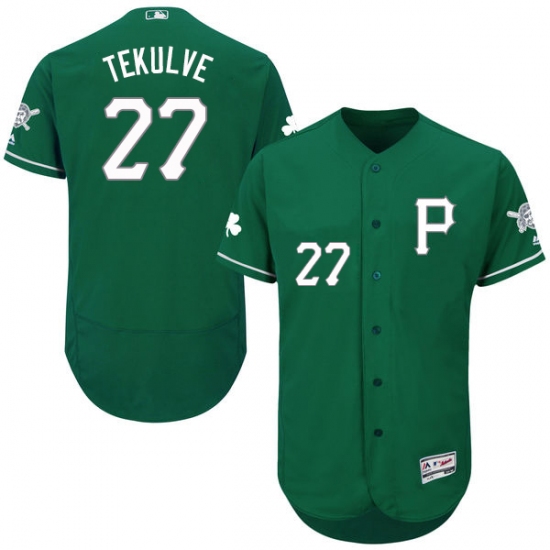 Men's Majestic Pittsburgh Pirates #27 Kent Tekulve Green Celtic Flexbase Authentic Collection MLB Jersey - Ujersey