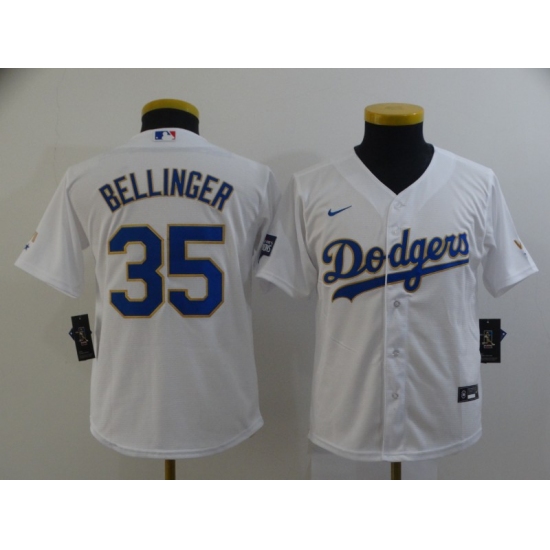 Youth Nike Los Angeles Dodgers #35 Cody Bellinger White Champions Jersey - Ujersey