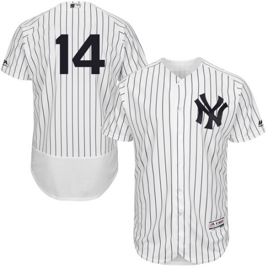 Men's Majestic New York Yankees #14 Brian Roberts White Home Flex Base Authentic Collection MLB Jersey - Ujersey