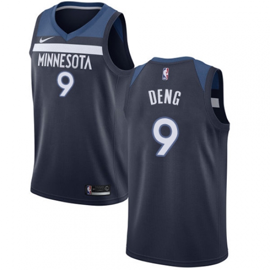 Men's Nike Minnesota Timberwolves #9 Luol Deng Swingman Navy Blue NBA Jersey - Icon Edition - Ujersey