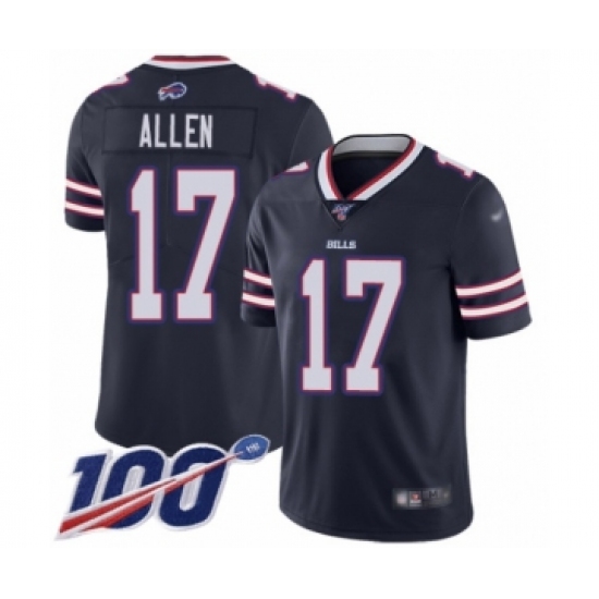 Youth Nike Buffalo Bills #17 Josh Allen Limited Navy Blue Inverted Legend 100th Season NFL Jersey - Ujersey