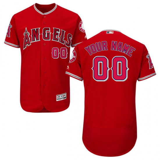 Men's Los Angeles Angels Majestic Alternate Scarlet Flex Base Authentic Collection Custom Jersey - Ujersey