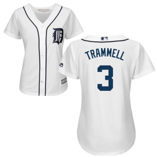 Women's Majestic Detroit Tigers #3 Alan Trammell Authentic White Home Cool Base MLB Jersey - Ujersey