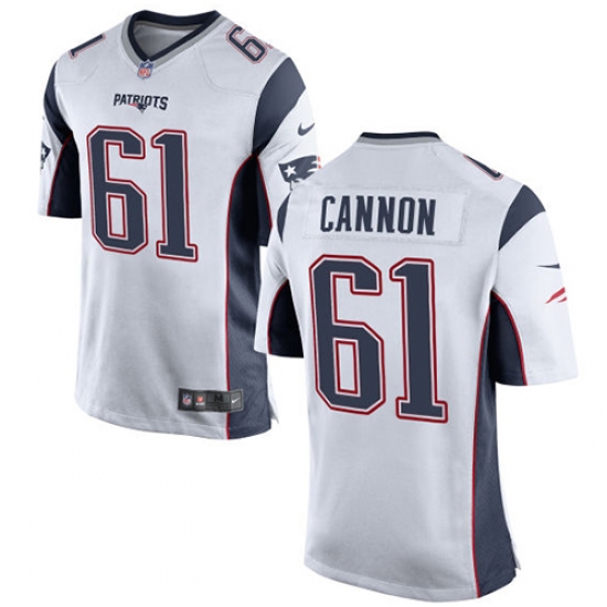 Men's Nike New England Patriots #61 Marcus Cannon Game White NFL Jersey - Ujersey