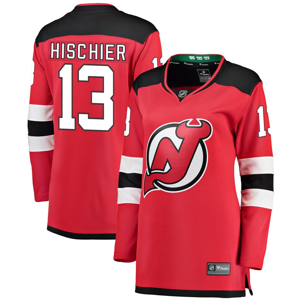 Women's New Jersey Devils Nico Hischier Fanatics Red Breakaway Home Player Jersey - ujerseystore