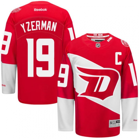 Men's Reebok Detroit Red Wings #19 Steve Yzerman Authentic Red 2016 Stadium Series NHL Jersey - Ujersey