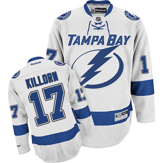 Men's Reebok Tampa Bay Lightning #17 Alex Killorn Authentic White Away NHL Jersey - Ujersey