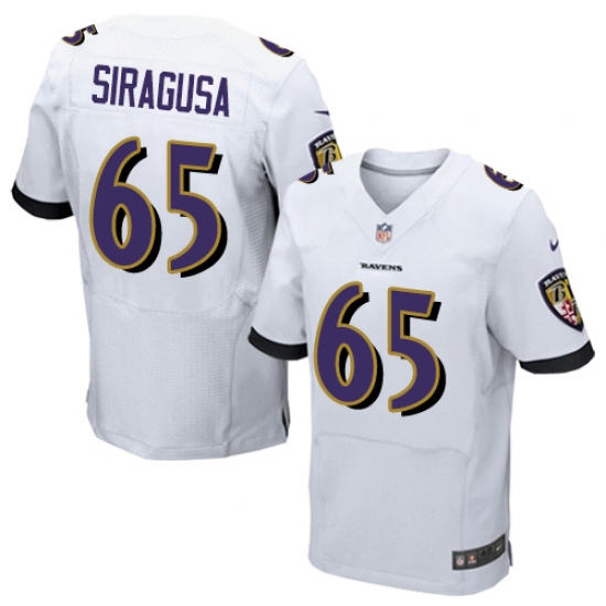 Men's Nike Baltimore Ravens #60 Nico Siragusa Elite White NFL Jersey - Ujersey