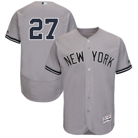 Men's Majestic New York Yankees #27 Giancarlo Stanton Grey Flexbase Authentic Collection MLB Jersey - Ujersey