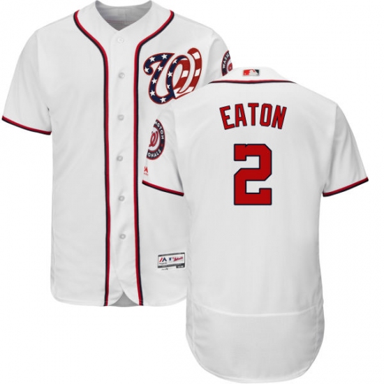 Men's Majestic Washington Nationals #2 Adam Eaton White Flexbase Authentic Collection MLB Jersey - Ujersey