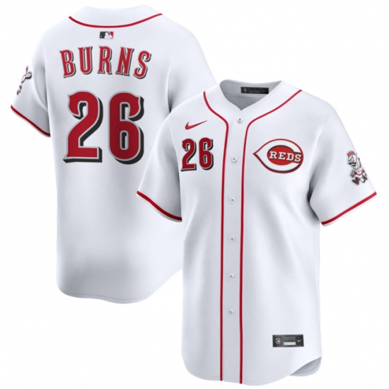 Men's Cincinnati Reds #26 Chase Burns White Home Limited Stitched Baseball Jersey - Ujersey