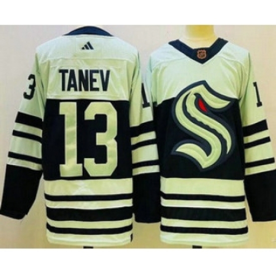 Men's Seattle Kraken #13 Brandon Tanev Light Green 2022 Reverse Retro Authentic Jersey - Ujersey