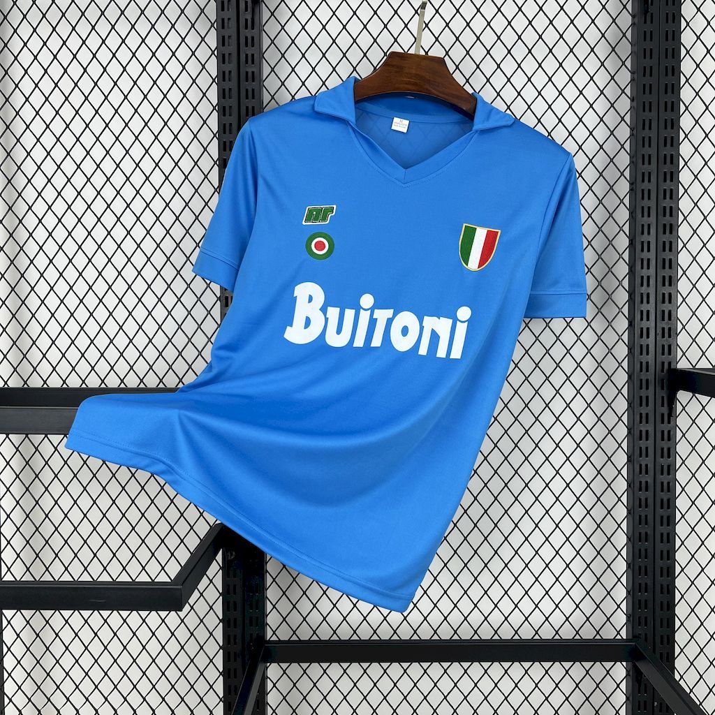 Napoli Retro Soccer Jersey Home Custom Maradona Shirt 1987-88 - ujerseystore