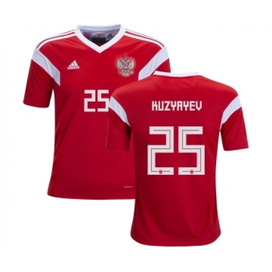 Russia #25 Kuzyayev Home Kid Soccer Country Jersey