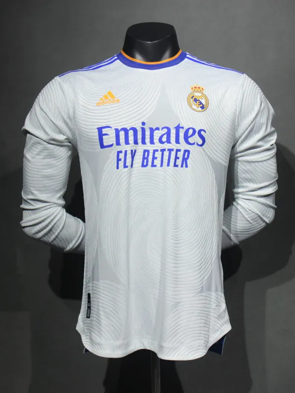 Real Madrid Retro Jersey Home Long Sleeve Soccer Shirt 2021/22 - U-jersey