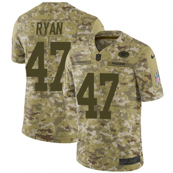 Youth Nike Green Bay Packers #47 Jake Ryan Limited Camo 2018 Salute to Service NFL Jersey - Ujersey