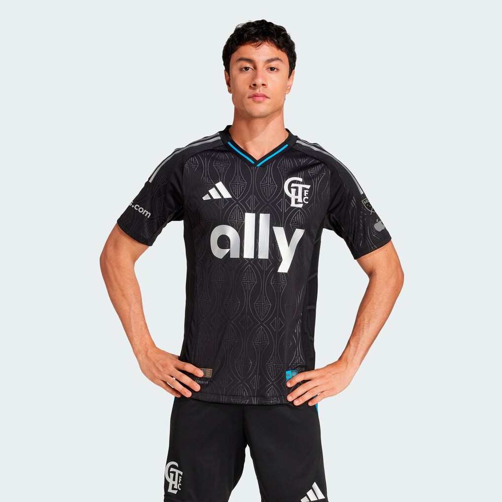 Men's Charlotte FC adidas Black 2025 Fortress Kit Authentic Jersey - Ujersey