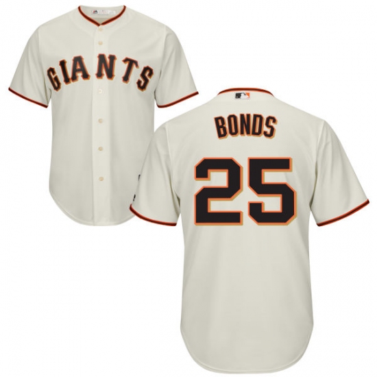 Youth Majestic San Francisco Giants #25 Barry Bonds Replica Cream Home Cool Base MLB Jersey - Ujersey