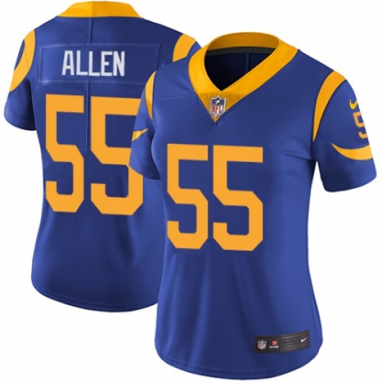Women's Nike Los Angeles Rams #55 Brian Allen Royal Blue Alternate Vapor Untouchable Limited Player NFL Jersey - Ujersey