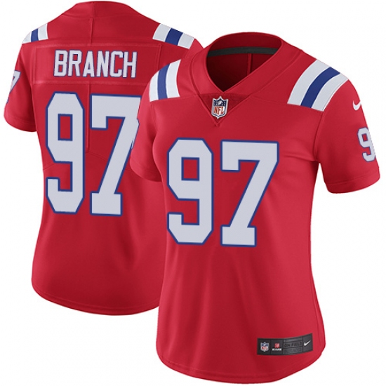 Women's Nike New England Patriots #97 Alan Branch Red Alternate Vapor Untouchable Limited Player NFL Jersey - Ujersey